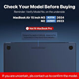 Apple Macbook Air 15inç M2/M3 A2941 A3114 Kılıf Nubuk Üçgen Standlı Havalandırmalı Kapak 2023/2024