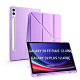 Samsung Galaxy Tab S9 FE Plus/S10 Plus Kılıf Kalem Bölmeli Trifolding Case X610 X616 X820 X826 X828 