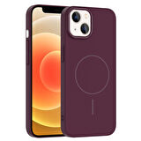 Apple iPhone 14 Kılıf Magsafe ile Uyumlu Lansman Sert Silikon Ruby Kapak