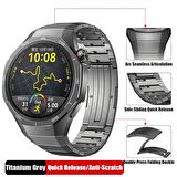 Huawei Watch GT 5 Pro 46mm Kordon Baklalı Metal Kordon Titanyum Saate Orjinal 1e-1 Uyum+Kısıltma Apratı