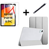 Xiaomi Redmi Pad SE 11inç Kılıf SET PU Deri Smart Tablet Kilifi Ekran Koruyucu + Kalem