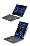 Apple iPad 11.Nesil A16 11inç/10.Nesil 10.9inç Kılıf Led Işıklı Magnetik Standlı Klavyeli Kılıf