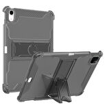 Apple iPad 9. Nesil 10.2 Kılıf Kalem Bölemli Standlı Darbelere Dayanıklı Şeffaf Kapak A2602 A2603 A2604 A2605