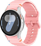 Samsung Galaxy Watch 4 5 6 7 FE 40 40 44 Classic 42 43 46 47 mm Kordon Dekoratif Örgü Çizgili Spor Silikon Kayış