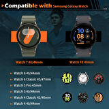 Samsung Galaxy Watch 4 5 6 7 FE 40 40 44 Classic 42 43 46 47 mm Kordon Dekoratif Örgü Çizgili Spor Silikon Kayış