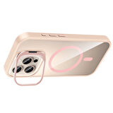 Apple iPhone 16 Pro Kılıf Kamera Lens Hediyeli Standlı M-Safe Şarj Özellikli Etro Kapak