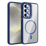 Samsung Galaxy S24 Kılıf Kamera Lens Hediyeli Standlı M-Safe Şarj Özellikli Etro Kapak