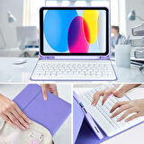 Apple iPad Pro 11inç M4 2024 Kılıf Kablosuz Klavyeli Case Mobax A2836 A2837 A3006