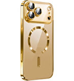 Apple iPhone 17 Pro Max için Magsafe ile uyumlu Kılıf Kamera Lensli Korumalı Şeffaf Silikon Kapak