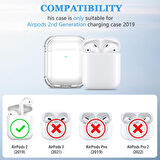 Apple Airpods 1/2. Nesil ile uyumlu Kılıf Kristal Silikon Şeffaf Case