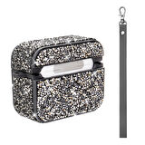 Apple Airpods Pro 1. / 2. Nesil ile uyumlu Kılıf Şık Simli Şeffaf Bilek Askı Aparatlı Case 45