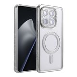 Xiaomi Mi 15T Pro Kılıf M-Safe Şarj Uyumlu Simli Kamera Kenar Taşlı Kapak Joke