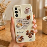 Samsung Galaxy S25 FE Kılıf Küçük Çiçek Dallar Desenli Parlak Silikon Kapak BS1