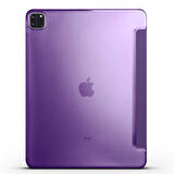 Apple iPad Pro 12.9 4. Nesil 2020 Kılıf PU Deri Smart Standlı Case A2229 A2069 A2232 A2233