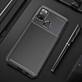 Samsung Galaxy M21 Kılıf Karbon Silikon Case