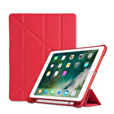 Apple iPad 5. Nesil 9.7 Kılıf Kalem Bölmeli Trifolding Case A1822 A1823