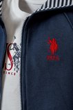 U.S. Polo Assn. Erkek Bebek 3’lü Takım Kapüşonlu Fermuarlı Sweatshirt T-Shirt Pantolon