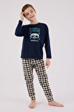 Baba Oğul Kareli Lacivert Pijama Takım Kombin, Erkek ve Çocuk Pijamalar Ayrı Ayrı Fiyatlandırılır