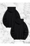 Sevgili Çift Kombini Örümcek Baskılı Kapüşonlu Sweatshirt Hoodie - Siyah