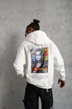 Erkek Baskılı Kapüşonlu ve Kanguru Cepli Sweatshirt hoodie - Beyaz