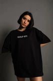Kadın Oversize Tişört Golf GTI Retro Araba Baskılı T-shirt - Siyah