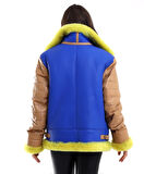 Kadın Koyun Derisi Pilot Hakiki Kürk - Sarı