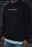 Erkek 3 iplik Pamuklu Bisiklet Yaka Baskılı SweatShirt - Siyah