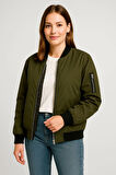 Kadın Bomber Mont Ceket - Haki