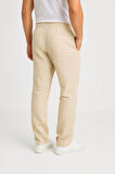 Erkek Keten Pantolon -  - Bej