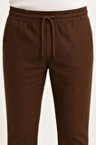 Erkek Keten Pantolon - Kahverengi