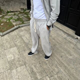 Erkek Kadife Oversize Takım  Gri