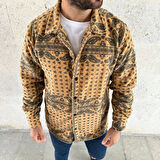 Erkek Polar Fermuarlı Sweatshirt - Kapüşonsuz, Cepli, Yumuşak Dokulu, Oversize Rahat Kalıp, Kışlık Sıcak Tutan Fermuarlı Üst - Sarı