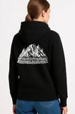 Kadın Nihilist Penguen Temalı Oversize Kapüşonlu Sweatshirt - Siyah