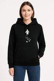 Kadın Nihilist Penguen Temalı Oversize Kapüşonlu Sweatshirt - Siyah