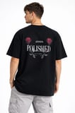 Erkek Kısa Kol Yazlık Tişört Bisiklet Yaka Baskılı Oversize T-Shirt - Siyah