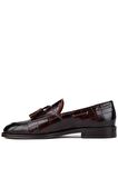 Shoetyle - Kahverengi Croco Deri Püsküllü Erkek Klasik Ayakkabı 250-7951