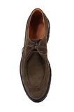 Shoetyle - Haki Süet Deri Bağcıklı Erkek Günlük Ayakkabı 250-1617