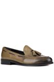 Shoetyle - Haki Deri Püsküllü Erkek Klasik Ayakkabı 250-2250