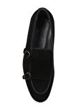 Shoetyle - Siyah Süet Deri Tokalı Erkek Klasik Ayakkabı 250-2300