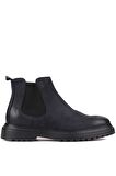Shoetyle - Lacivert Nubuk Deri Erkek Chelsea Bot 250-0055