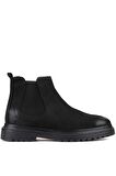 Shoetyle - Siyah Süet Deri Erkek Chelsea Bot 250-0055