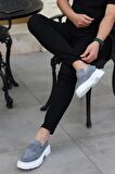 Shoetyle - Gri Süet Bağcıksız Erkek Günlük Ayakkabı 101-9069