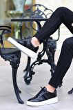 Shoetyle - Siyah Rugan Deri Bağcıklı Erkek Günlük Ayakkabı 101-9082