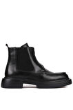 Shoetyle - Siyah Deri Fermuarlı Erkek Bot 250-085