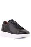 Shoetyle - Siyah Hakiki Deri Bağcıklı Erkek Sneaker 101-7039