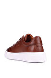 Shoetyle - Kahverengi Hakiki Deri Bağcıklı Erkek Sneaker 800-2501