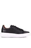 Shoetyle - Siyah Hakiki Deri Bağcıklı Erkek Sneaker 800-2501