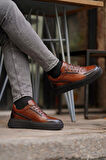 Shoetyle - Taba Deri Bağcıklı Erkek Ayakkabı 610-190-16