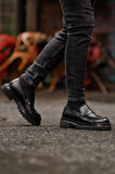 Shoetyle - Siyah Deri Bağcıksız Erkek Günlük Ayakkabı 610-1016-02