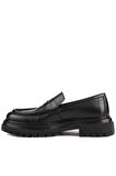 Shoetyle - Siyah Deri Bağcıksız Erkek Günlük Ayakkabı 610-1016-02